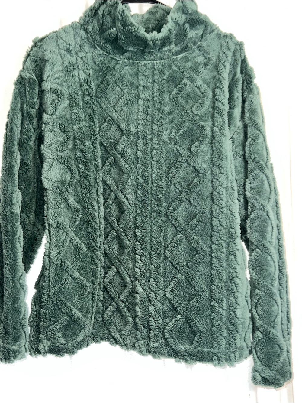 Eddie Bauer Plush Cable Turtleneck Sweater - Deep Green